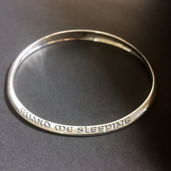 STERLING SILVER .925 MOBIUS bangle w prayer Celtic - Picture 2 of 2